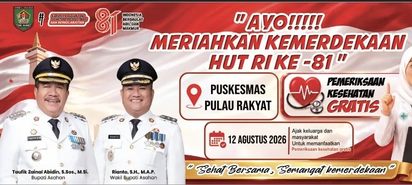 Puskesmas Pulau Rakyat Gelar Pemeriksaan Kesehatan Gratis Sambut HUT Ke-81 RI PULAU RAKYAT
